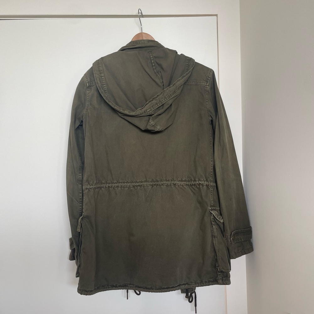 Olive Green Hooded Parka Jacket